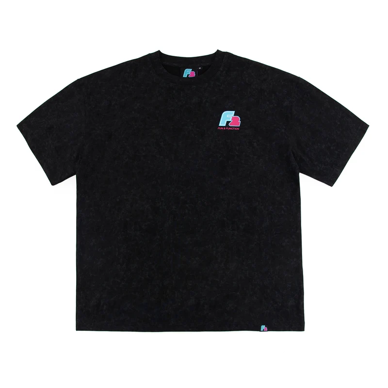 F2 Retro T-Shirt Strato Black Stonewashed Unisex Tshirt Schwarz - Größe wählbar