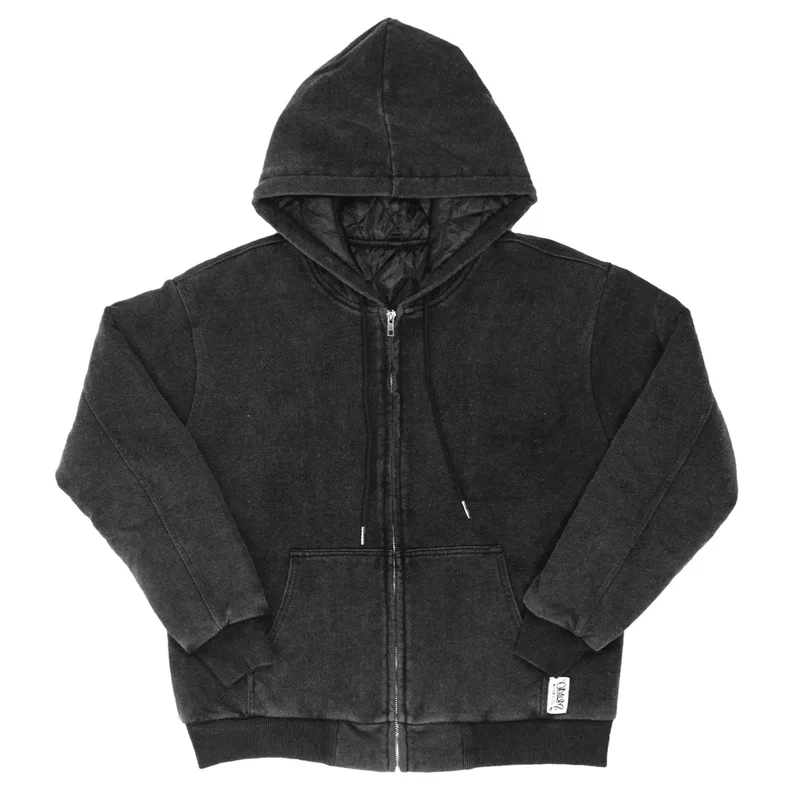 Op1um Hoodie Jacket Stone Washed Black ZIP