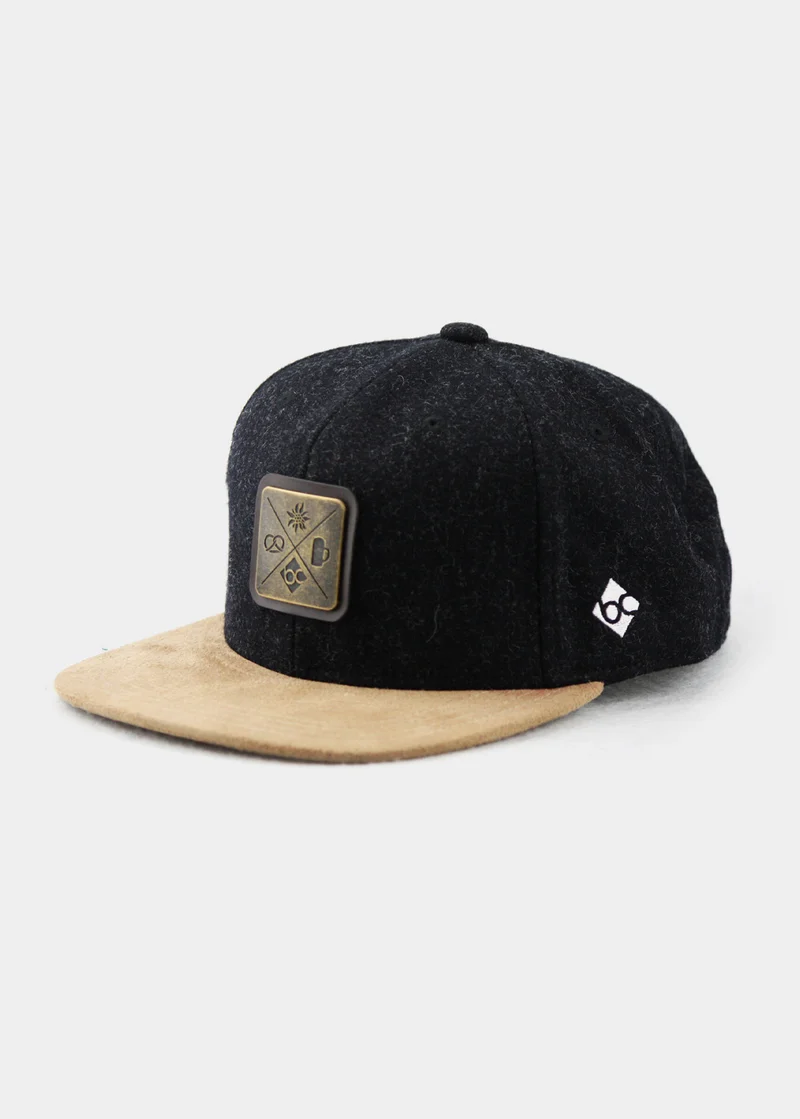 BAVARIAN CAPS Kreizweis Flat Snapback Cap schwarzgrau