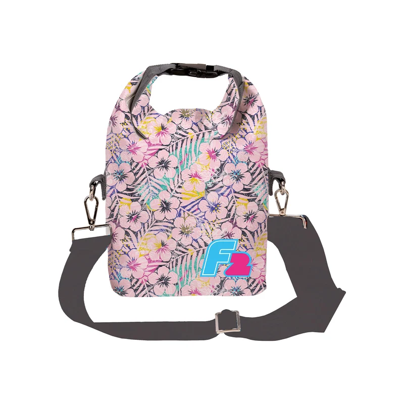F2 Retro Kauai Hibiskus Tasche Drybag 5L Rosa