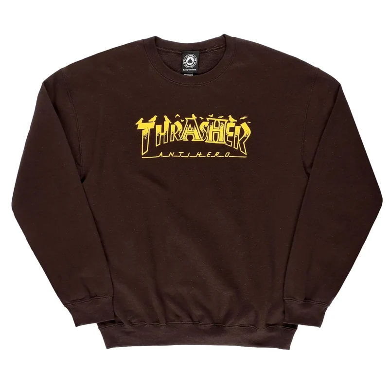 Felpa Girocollo Thrasher X Anti Hero Pigeon Mag Dark Chocolate