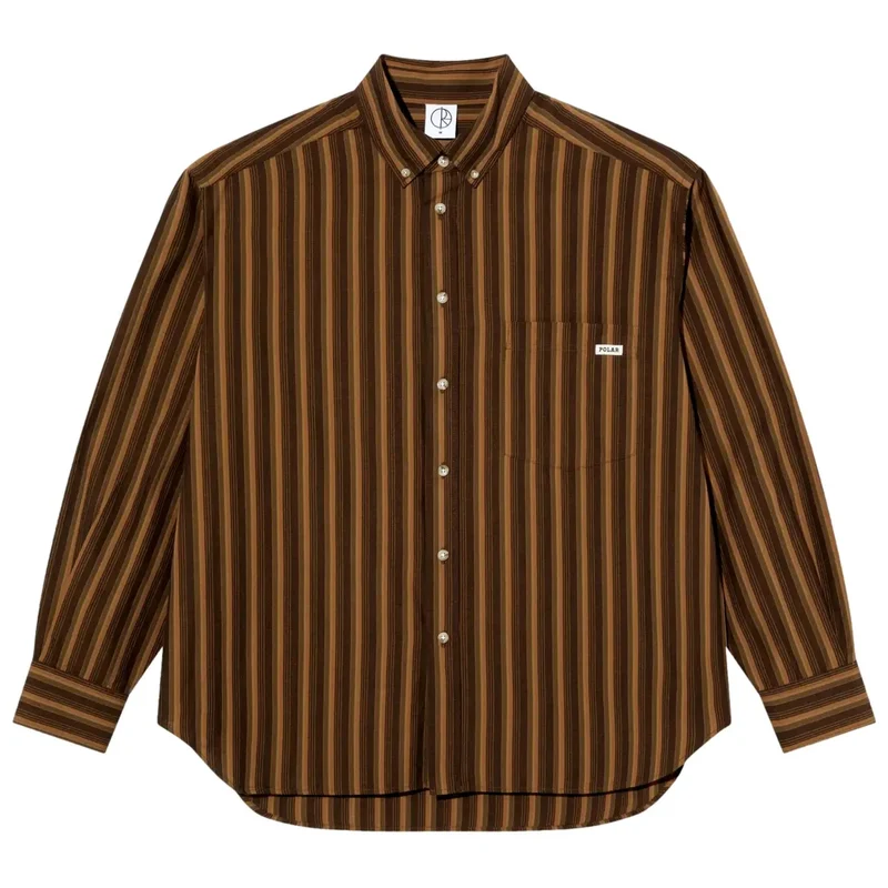 Polar Ben Shirt Ls Brown Stripes