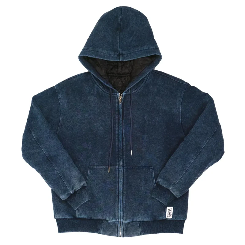 Op1um Jacket Hoodie Stone Washed Blue ZIP