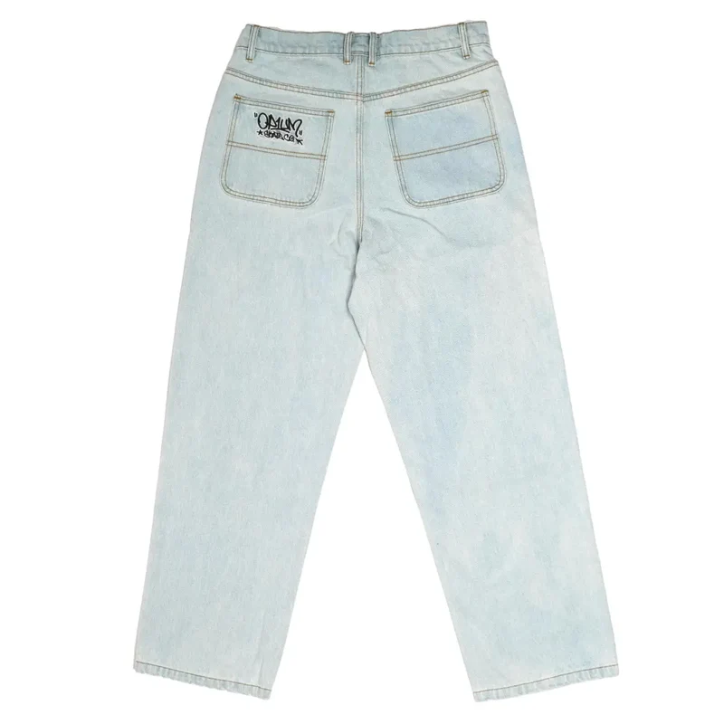 Op1um Denim Baggy Pants Clear Blue