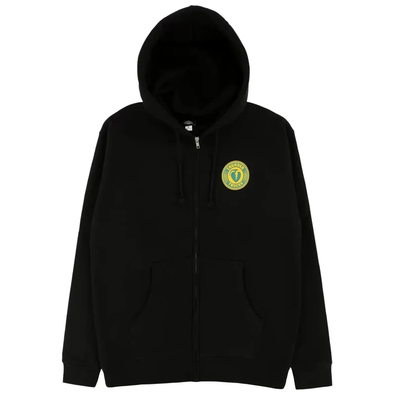 Thunder Zip Hoodie Logo Black