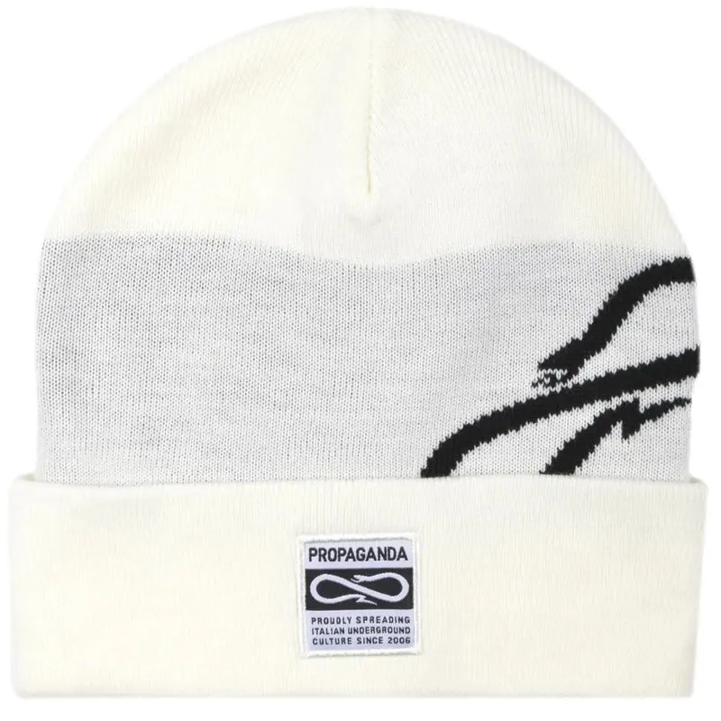 Propaganda Beanie Logo Spin Black White