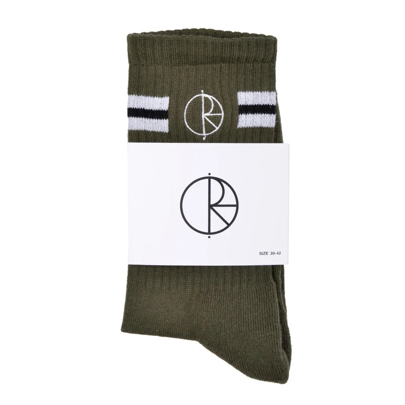 Polar Olive Stroke Logo Socks