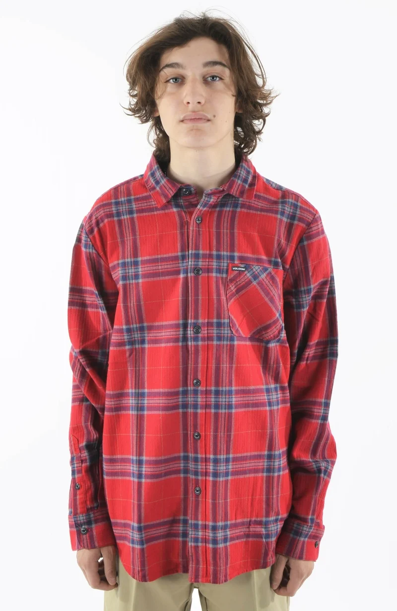 Volcom Camicia RED Caden Plaid