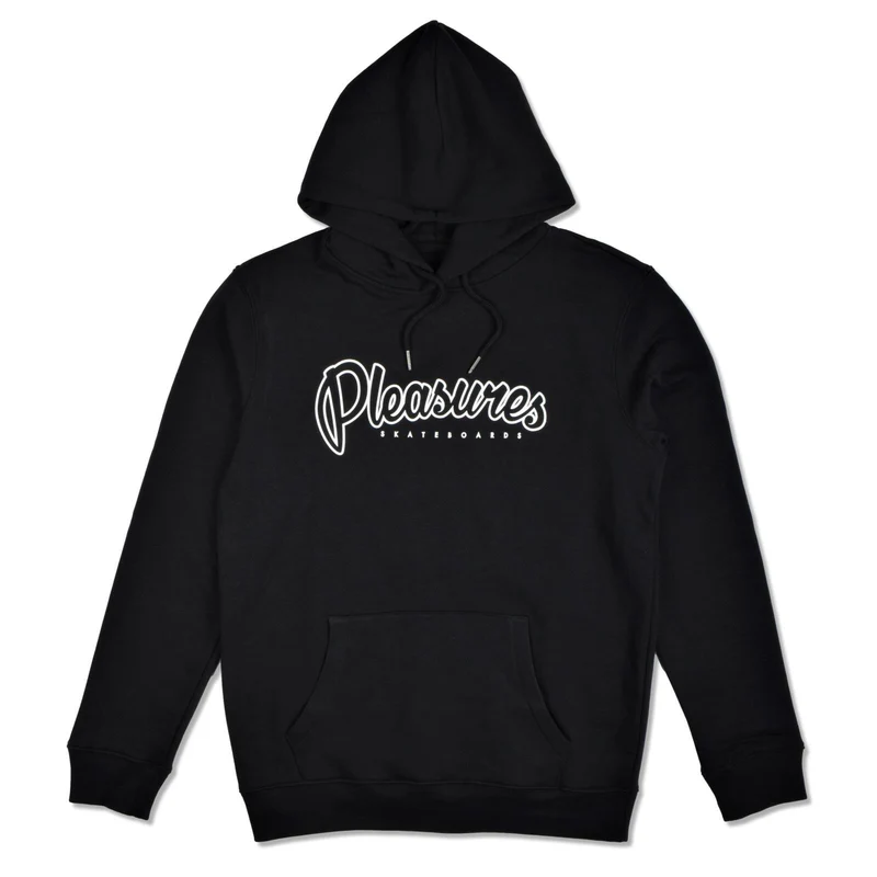Pleasures Skateboards Black Hoodie Felpa