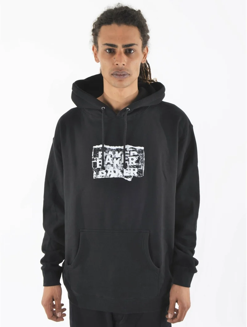 Baker Distressing Hoodie Felpa Black