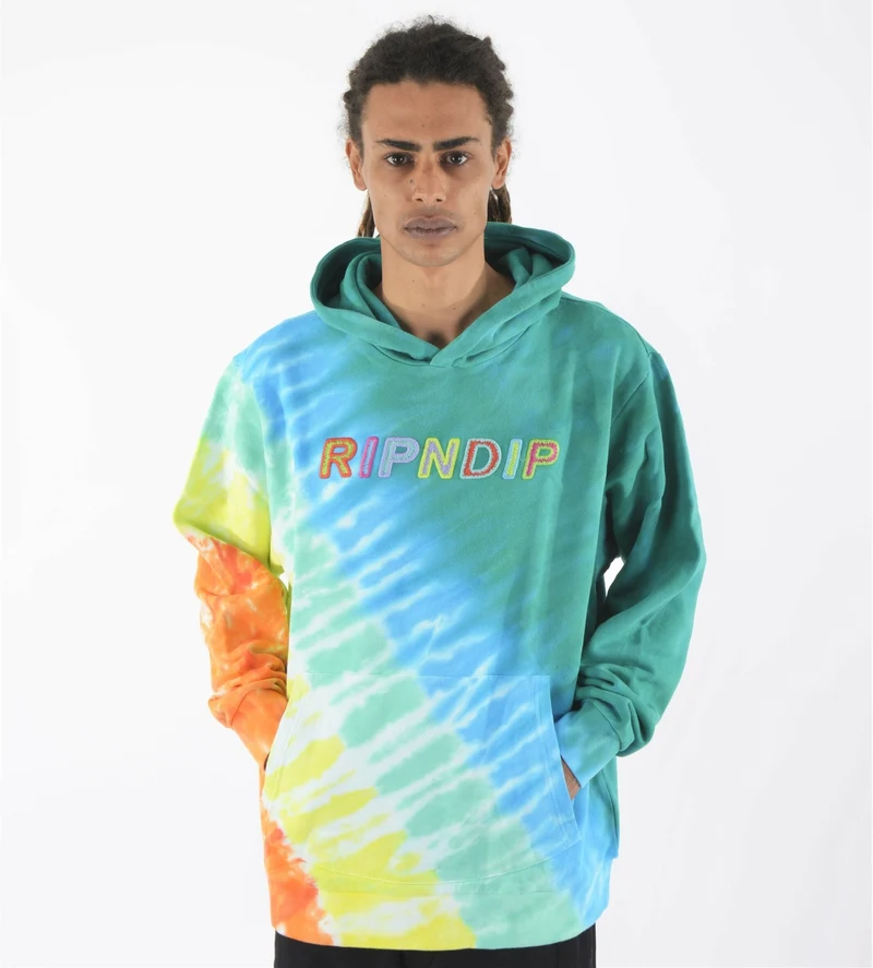 Ripndip Prisma Hoodie Teal Rainbow DYE Felpa