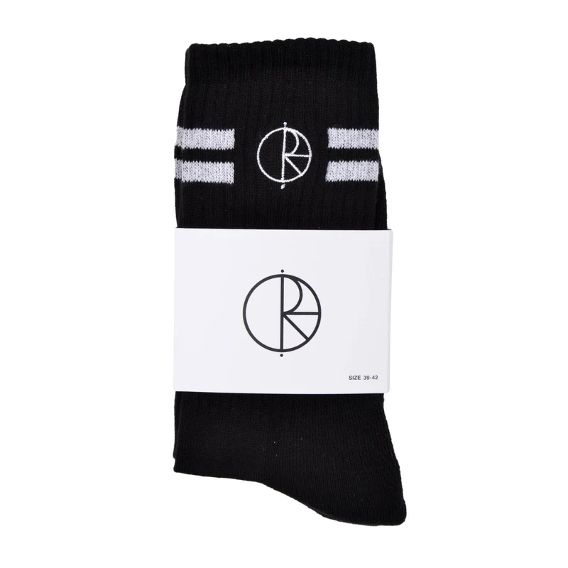 Polar Socks Stroke Logo Black White