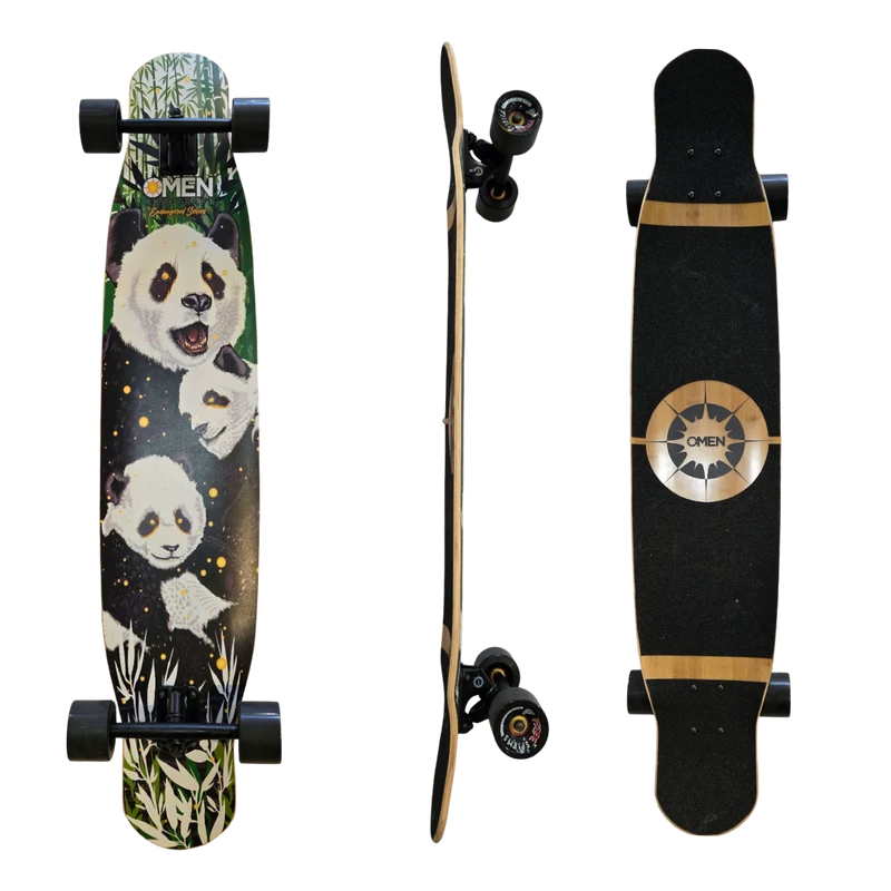 Omen: 46" Panda Dancer Longboard Skateboard Complete