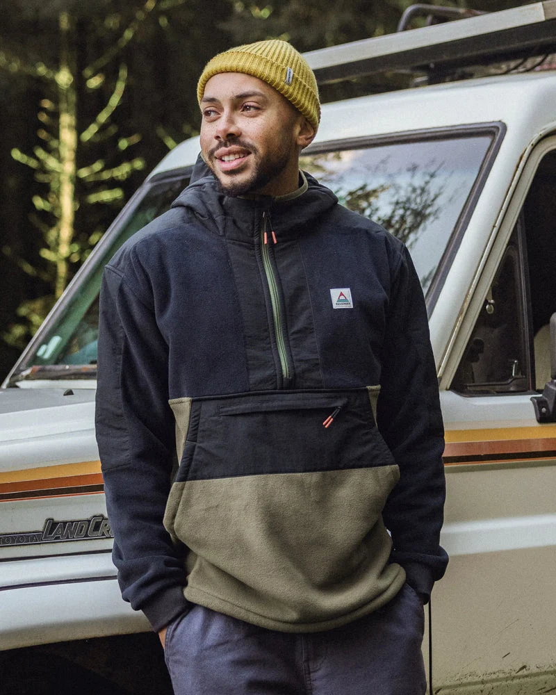 Woodland Hooded 1/2 Zip Recycled Polar Fleece