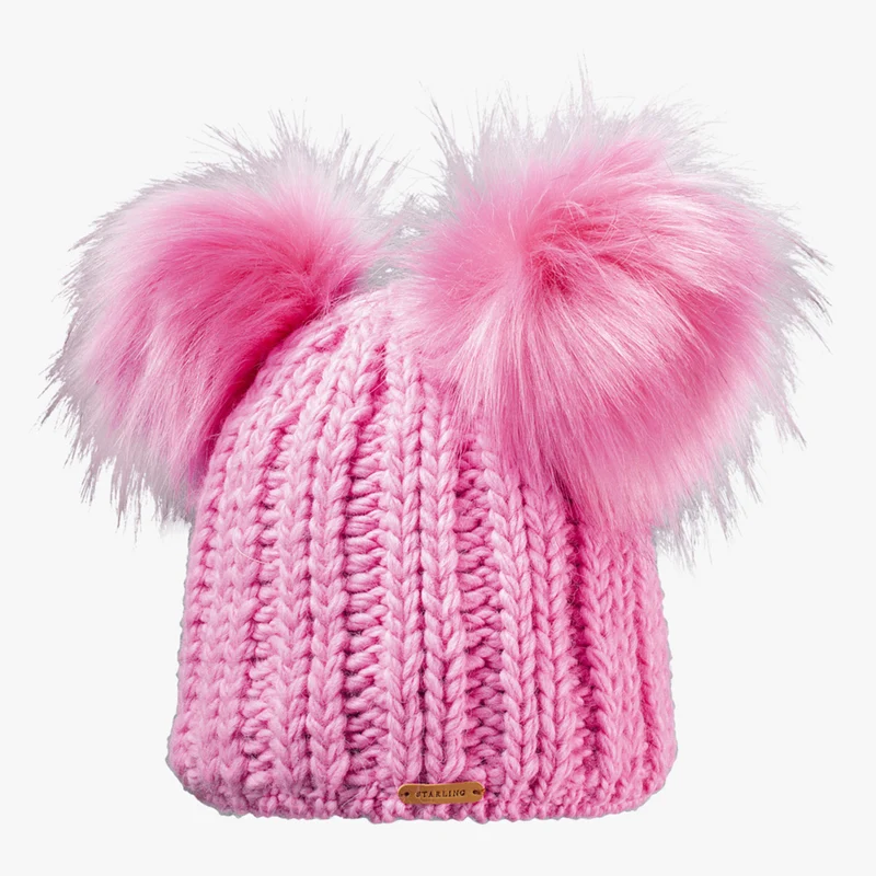 Starling Teddy Kid's Faux Fur Pom Beanie