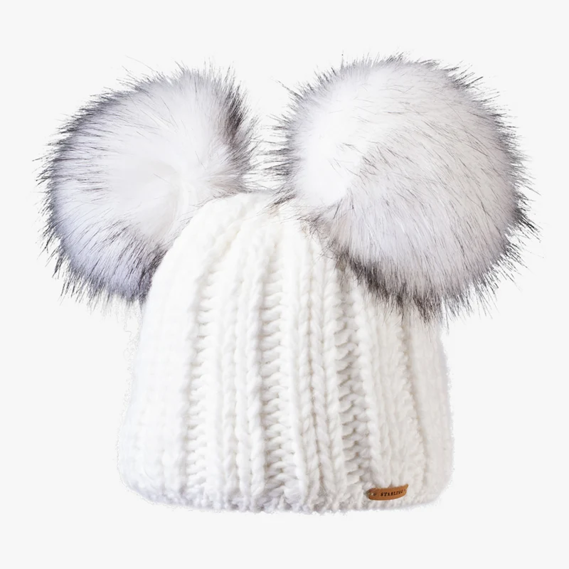 Starling Teddy Kid's Faux Fur Pom Beanie