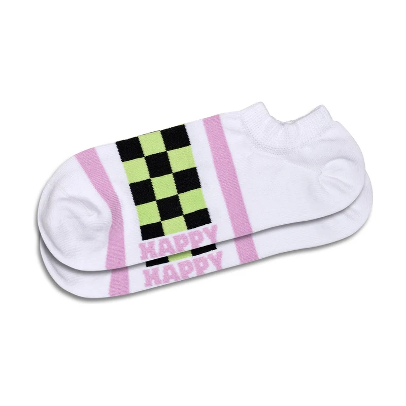 Checked Stripe No Show Sock