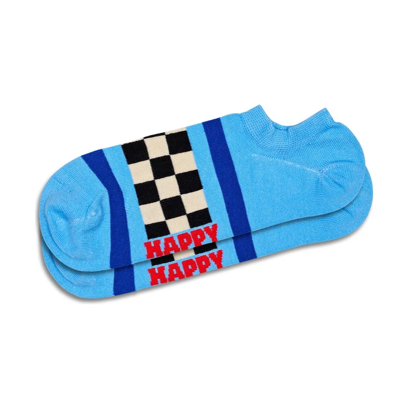 Checked Stripe No Show Sock