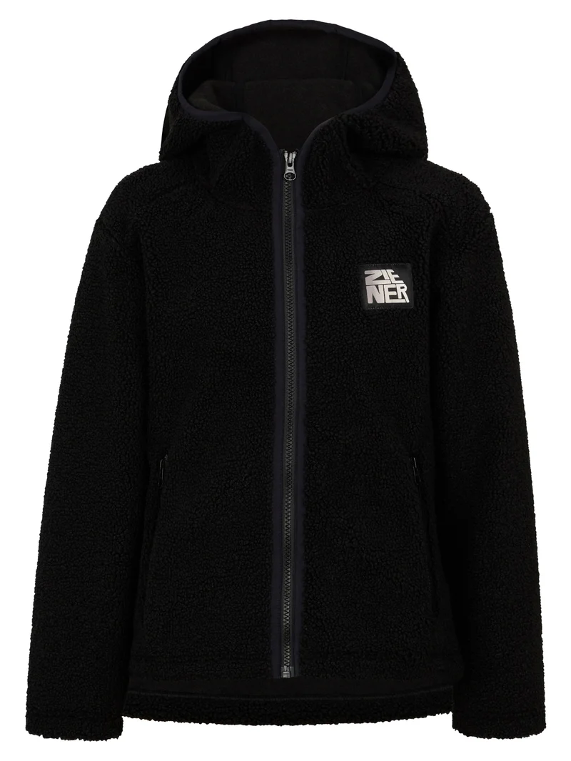 ZIENER JUHA-Z Midlayer Junior Fleecejacke Schwarz