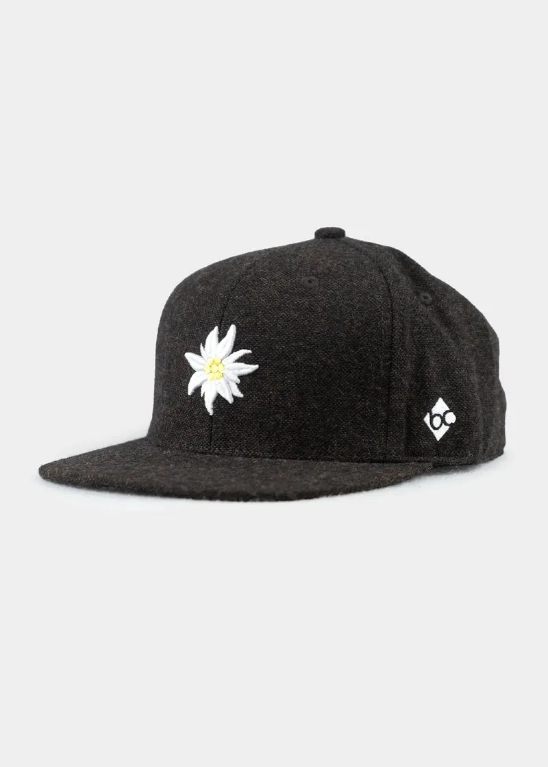 BAVARIAN CAPS Edelweiss Flanell Cap Dunkelbraun