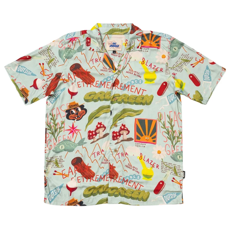 Treasure Trail White Hawaiian Shirt