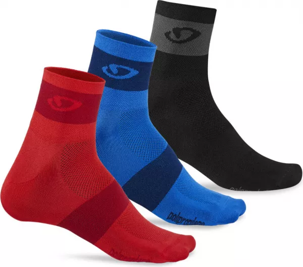 GIRO Comp Racer 3P Socken rot/blau/charcoal