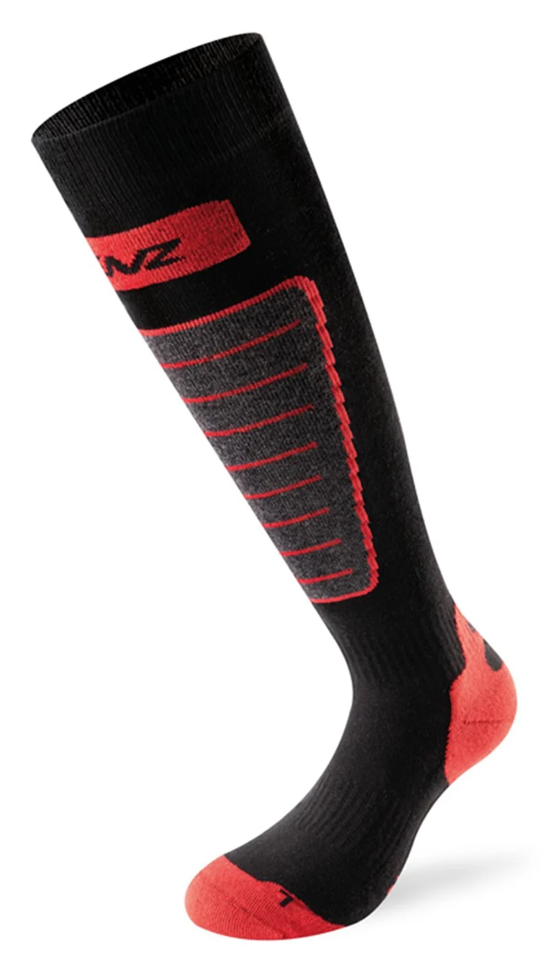 LENZ Skiing Red Thermo Kniehohe Merino Skisocken