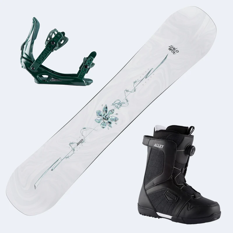 2026 Salomon Oh Yeah Women's Snowboard with Rossignol Alley Boa H4 Boots and Poles