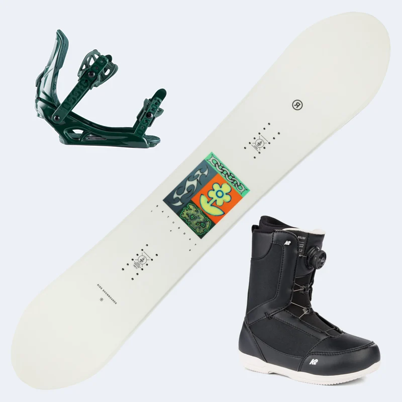2025 Ride Saturday Women's Snowboard with K2 Belief Boots And Rossignol Soulside Bindings