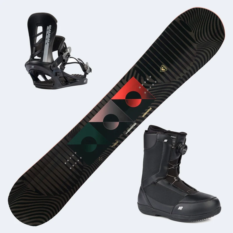 2026 Rossignol Evader Snowboard with K2 Market Boots and K2 Sonic Snowboard Bindings