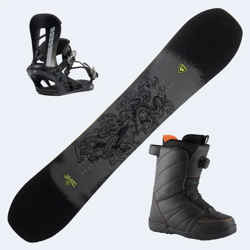 2026 Rossignol Jibfluence Snowboard with Rossignol Crank Boa H4 Boots and Poles