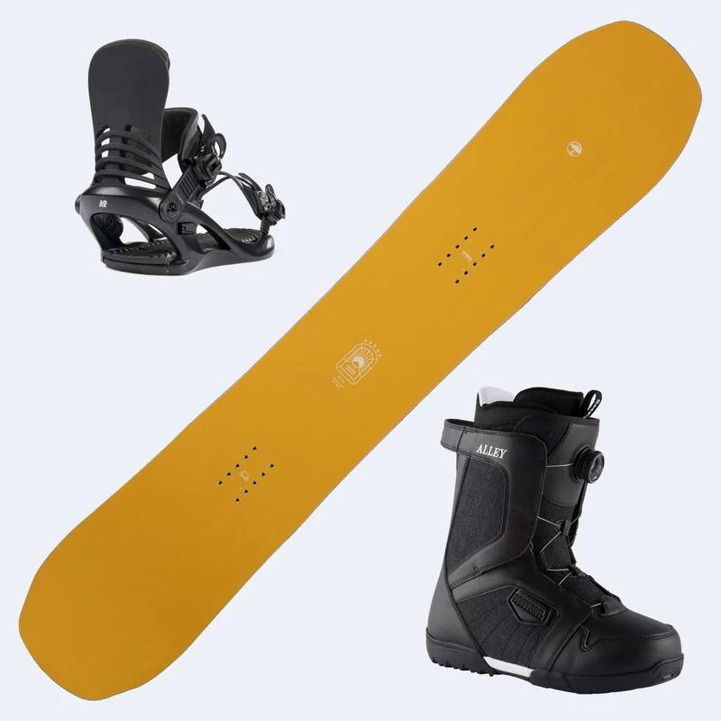 2026 Arbor Swoon Decon Women's Snowboard with Rossignol Alley Boa H4 Boots and Poles