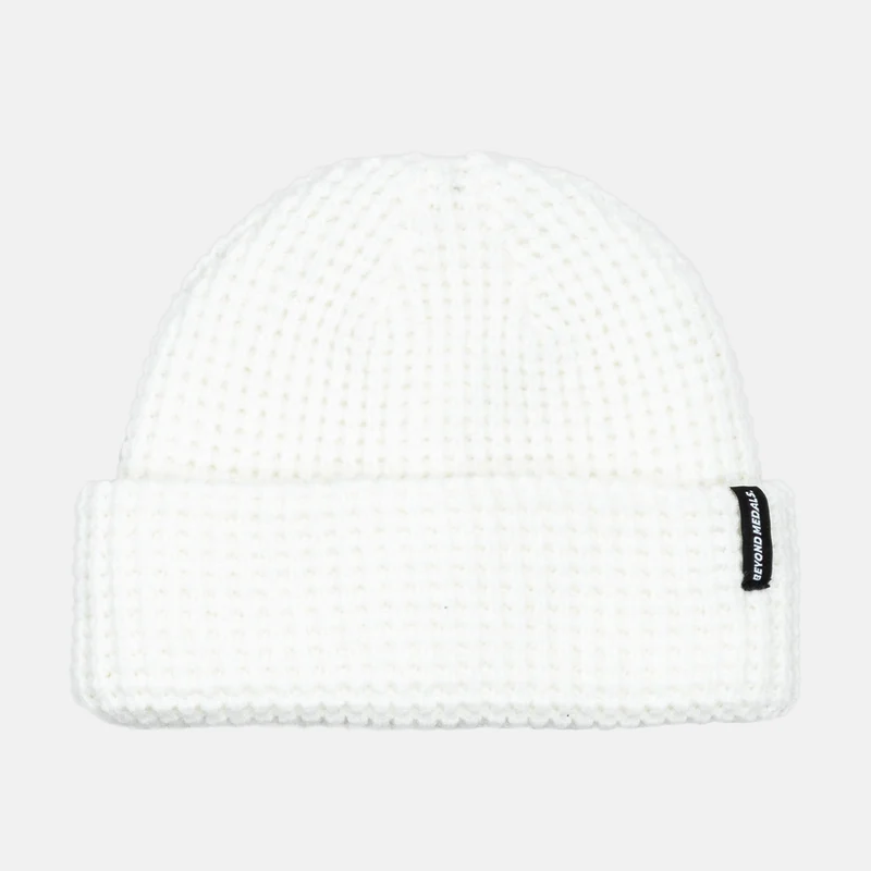 Beyond Medals Waffle Beanie - White