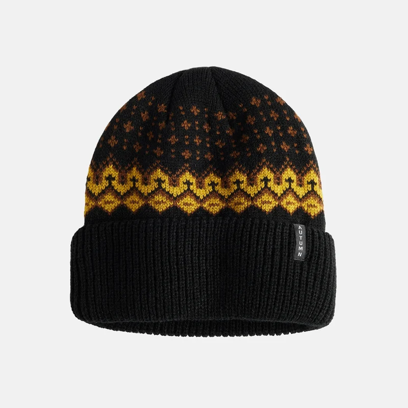 Autumn Fairisle Beanie - Black