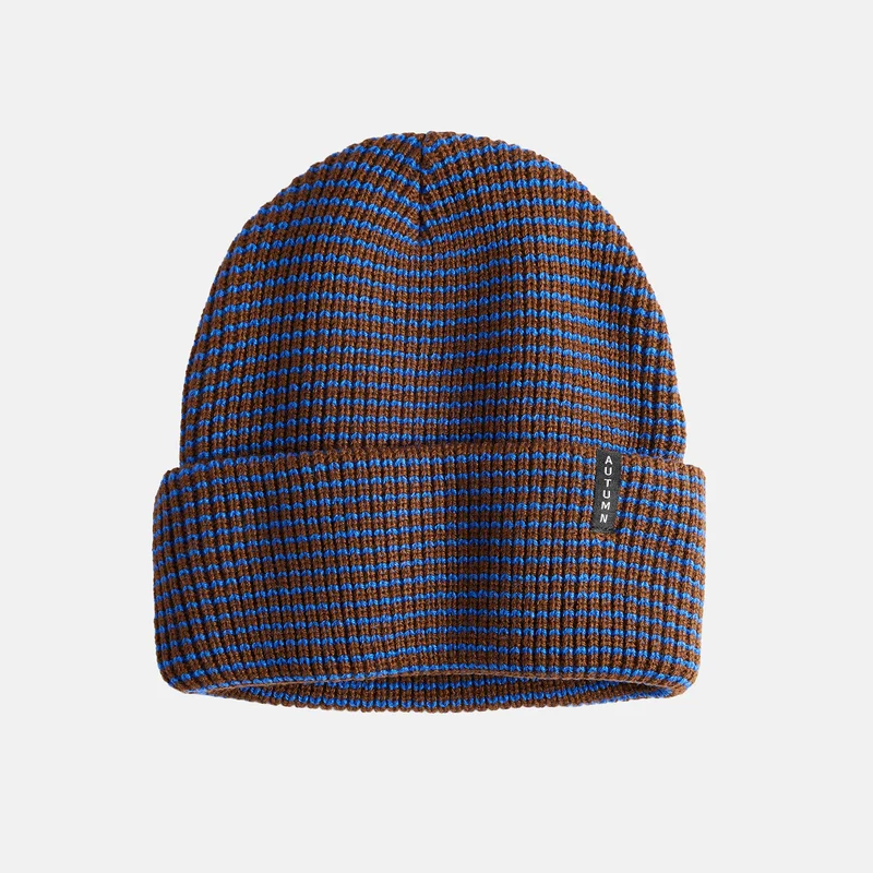 Autumn Stripe Beanie - Brown