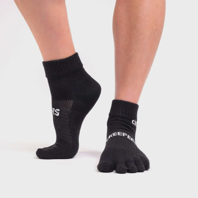 Creepers Merino Quarter Crew Toe Socks