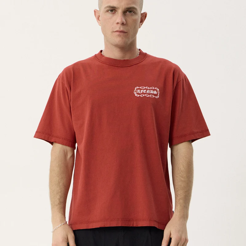 Afends Spiritual Heavyweight Boxy Tee - Vintage Ketchup