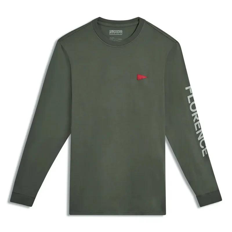 Florence Marine X Burgee LS Tee - Moss Grey