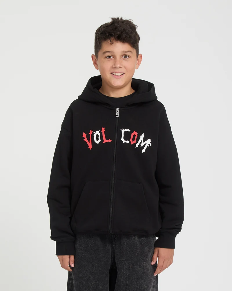 Ozzy Fleece Zip Hoodie - Black - (KINDER)