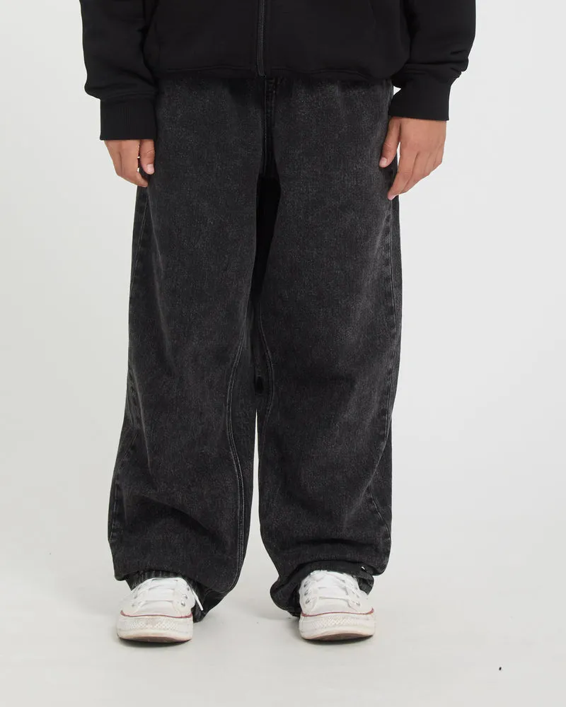 Freazy Loose Jeans - Blackity Black - (KINDER)