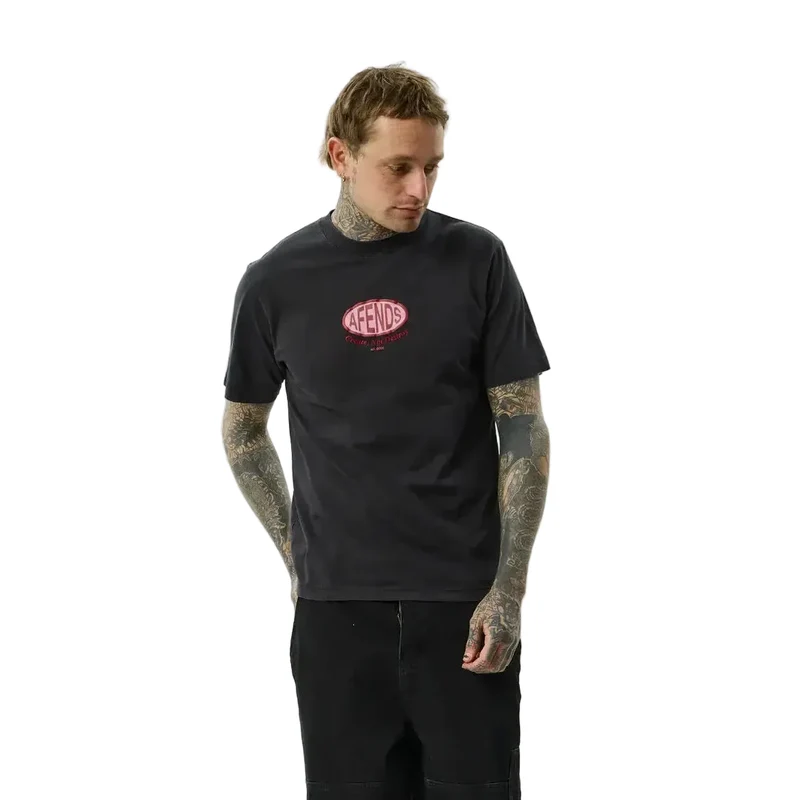 Afends Destroyed Retro Fit Tee - Stone Black