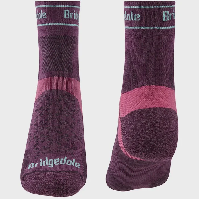 Bridgedale Trail Run Ultra Light Women's Merino 3/4 Sport Socks (Damson)