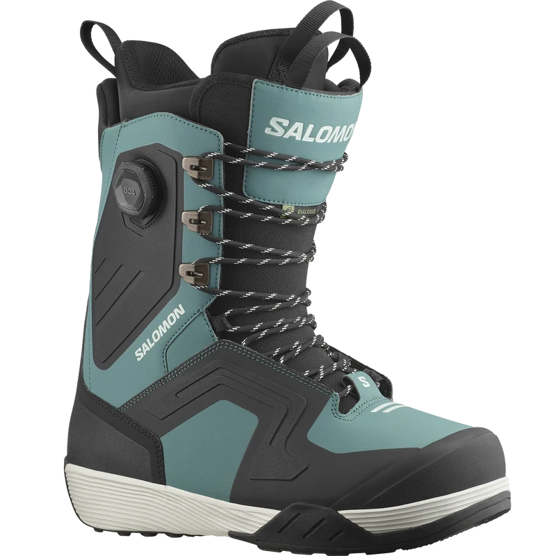 2025 Salomon Dialogue Lace SJ BOA Snowboard Boots - Mallard Green / Black / Sea Foam