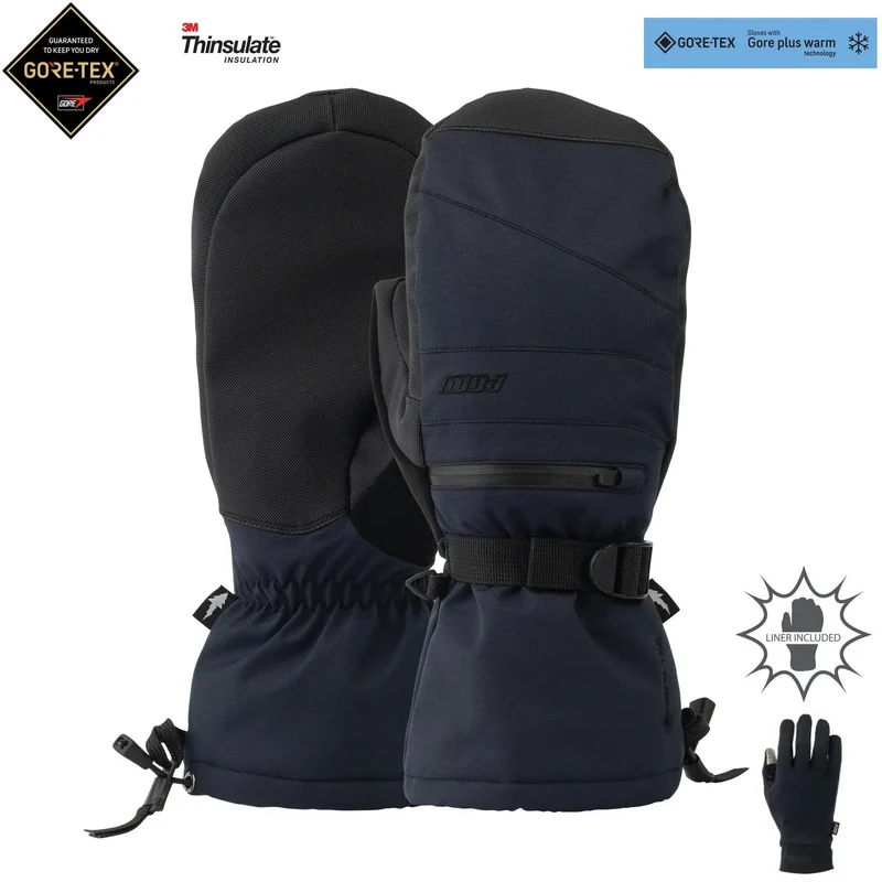 2025 Pow Wayback GTX Long +WARM Snow Mitts - Black