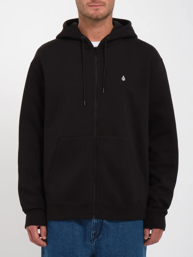 Single Stone Zip Hoodie - Black