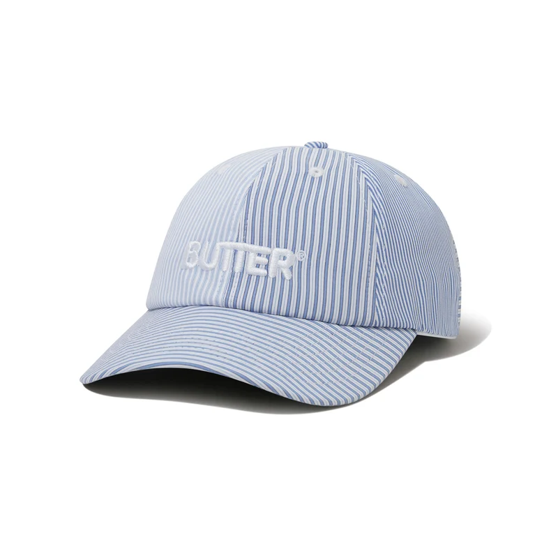 Butter Goods - Rounded Logo Cap french blue stripes