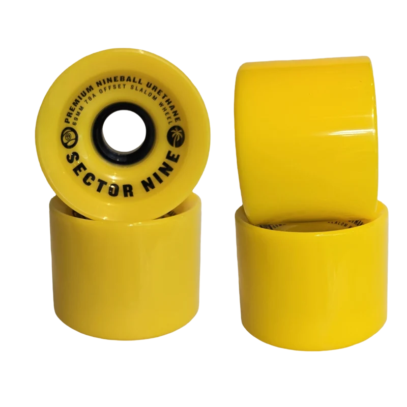 Sector 9: 69mm Nineballs 78a Longboard Skateboard Wheels (Mellow Yellows)