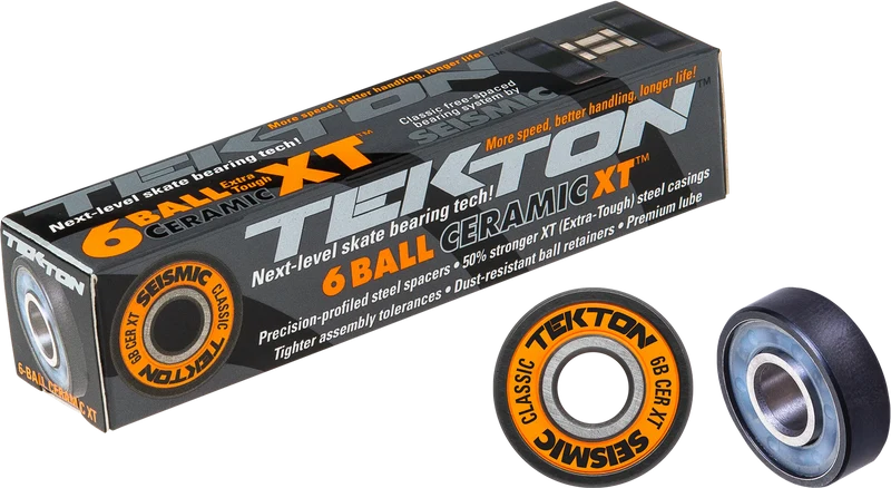 Seismic: TEKTON 6-Ball Ceramic XT Longboard Bearings (Loose Packed)