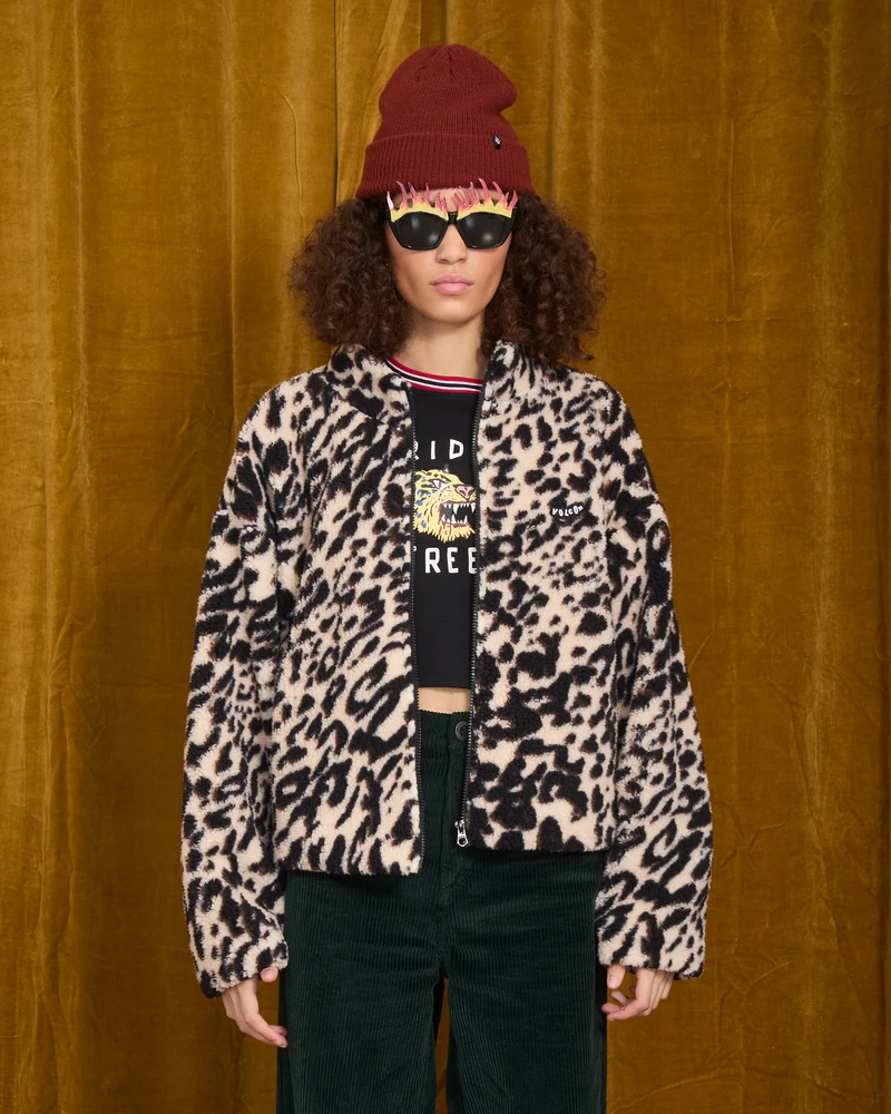 Wylding Out Sherpa Jacke - Animal Print