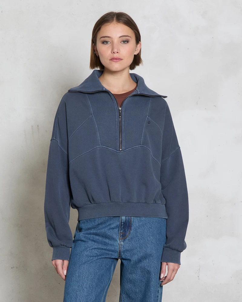 Reetrocity Quarter Zip Sweatshirt - Storm Blue